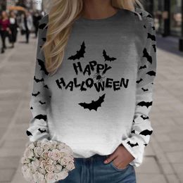 Mens Hoodies Sweatshirts Halloween Women Pullover Sweatshirt Gothic Bat Print Hoodie Streetwear Round Neck Tracksuit Festival Clothes Sudaderas De Mujere L23102