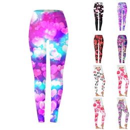 Women's Leggings Basic Love Bubble Printed Yoga Pants Elastic Gym Jogging Fitness Clothes Quick Dry Slim XS-8XL