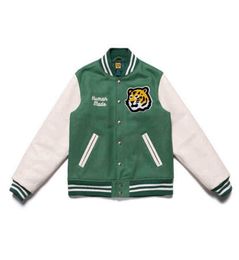 Outlet Varsity Tiger Head Stitched Hot Dog Flocked Embroidered Baseball Jacket XYM1819399