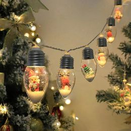 Strings Cute Christmas Figures Hanging Bulbs String Light Simple Xmas Festival Decorative Lights For Year Party