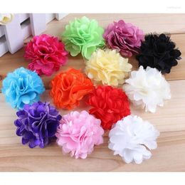 Decorative Flowers 10pcs/lot 2" 12Colors Excellent Quality Chic Chiffon Hair Artificial Flower DIY Headwear Fashion Accessory