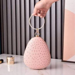 Evening Bags Pink Clutch Purse Women Luxury Cross Bag 2023 Shell Ellipsoid Polka Dot Elegant Designer Handbags Brand Party Shoulder
