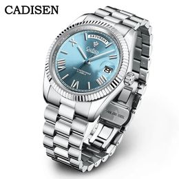 Wristwatches CADISEN C8185 Men Watches Swimming 10Bar Waterproof Screw Crown Japan Miyota Movement Mechanical Watch est Version Wristwatch 231027