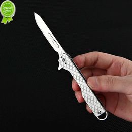Stainless Steel Art Knife Replaceable Sharp Blade Paper Cutting Folding Knife Portable Keychain Express Box Opening Small Knife