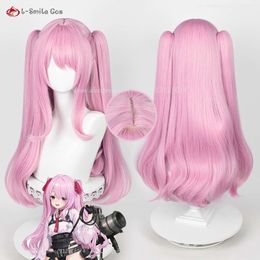 Catsuit Costumes Nikke:the Goddess of Victory Cos Wig 75cm Pink Curly Yuni Heat Resistant Synthetic Hair Cosplay Anime Wigs