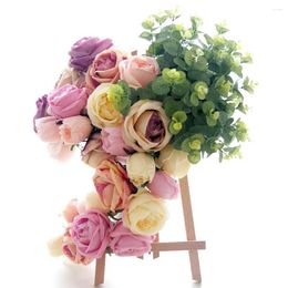 Decorative Flowers 10pcs/Lot 10.5cm Artificial Roses Flower Head For Wedding Birthday Party Home Garden Decoration DIY Wall Kissing Balls