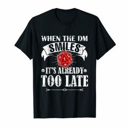Men's T-Shirts Black Dnd When Dm Game Master Smiles Tabletop Rpg Shirt Us MenS Trend 2021 Breathable Tee294o