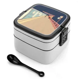Dinnerware Infinity Bento Box Lunch Thermal Container 2 Layer Healthy Sky Night Stars Train City Personalized