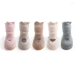 First Walkers Autumn And Winter Baby Floor Shoes Socks Soft Sole Mid Tube Anti Drop Korean Version Cute Cartoon Walking Sho