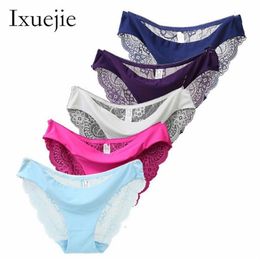 5pcs lot S-XXL 5 Size Women Sexy Underwear Transparent Hollow Women's Lace Panties Seamless Panty Briefs Intimates 201112254n