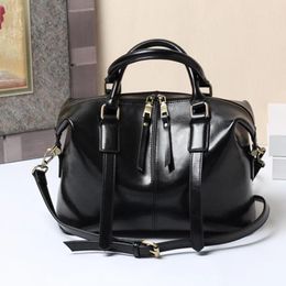 Waist Bags Europe And The United States Retro Oil Waxed Cowhide Women's Single Shoulder Crossbody Handbag