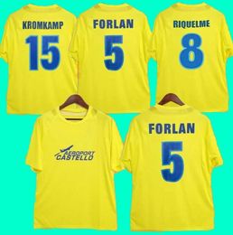 2005 2006 Camiseta Retro Villarreal Soccer Jerseys 05 06 Home KROMKAMP RIQUELME ROMAN FORLAN CARZOLA Football Shirt Jerseys 6659