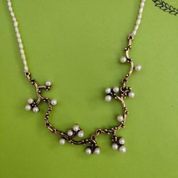 Chains Independent Designer Freshwater Rice Grain Pearl White Plum Beautiful Flower Necklace Jewellery Women