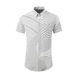 Men's Casual Shirts High Quality Luxury Jewelry Wholesale Stripes Man'S Formal Style Custom Fit Printed T-Shirts For Men