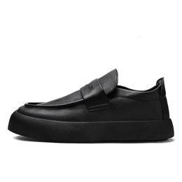 Dress Shoes Spring Autumn Business Casual Leather Men Black Non Slip Soft Sole Trend Work Loafers Male Fashion Designer Shoe 231026