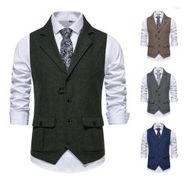 Men's Vests 2023 Spring And Autumn Casual Suit Tank Top Single Breasted Retro Vest