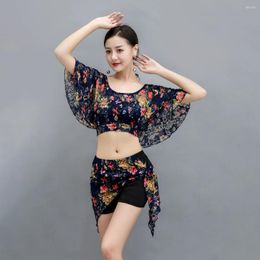 Stage Wear Belly Dance Top Skirt Set Sexy Women Printed Clothes Suit Carnaval Disfraces Adults Performance Costume Gypsy