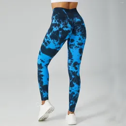 Active Pants Yoga Wear Tie Dye Sexy Leggings Womens Gym Push Up Sports Lifts BuSeamless Workout Fitness Tights For Girls