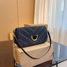 denim bags woman vintage leather designer handbags Women Fashion Shoulder Strap Crossbody bags Chain Purse