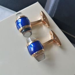 L-M32 Designer Cuff Links for men French Shirt CuffLinks Blue resin Luxury Design High Quality top gift266d
