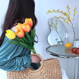 Decorative Flowers Artificial Tulip Flower Bouquet DIY Fake For Wedding Living Room Creative Table Ornaments Garden Girl Gifts Home Decor