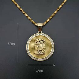 Hip Hop Gold Color Stainless Steel Jesus Piece Pendants Necklaces for Men Rapper Jewelry Drop 212T