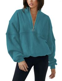 Hunting Jackets 9 Colors Hoodies Women Half Zip Fleece Hoodie Autumn Crop Winter Sweater Super Quality Outdoor Thick Fabric Jacket