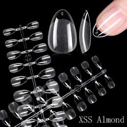 False Nails 120Pcs Almond Soft Gel XSS Fake Tips Extension System Full Cover Coffin Sqaure Nail Press On Artificial