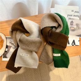 Scarves Korean Style Warm Winter Knitted Scarf for Women Fashion Thick Woollen Yarn Neckerchief Muffler Lady Shawl Neck Wraps Bufandas 231027