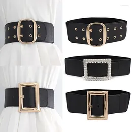 Belts Faux Leather Elastic Wide Belt For Women Balck Plus Size Slim Waist Seal Dress Skirt Decoration Simple Vintage Waistband