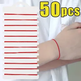 Charm Bracelets 10-50pcs Thin Red String Bracelet For Women Men Adjustable Simple Rope Braided Good Lucky Handmade Couple Jewelry