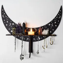 Decorative Plates Black Crystal Display Stand Bohemian Hand Witch Wooden Hanging And Stone Shelving Wall Shelves