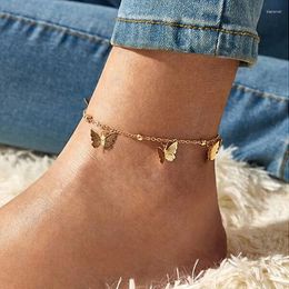 Anklets Bohemian Gold Colour Butterfly For Women Multi Layers Ankle Bracelet Summer Ocean Beach Anklet Foot Leg Jewellery 2023