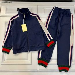 New kids Tracksuits Retro Design baby Sports set Size 90-160 Breathable mesh lining zipper jacket and pants Oct25