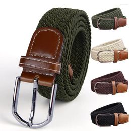 Belts Punching Stretch Elastic Men Accessories Canvas Waistband Leather Woven Wedding Women Grooms No Attire For Fashion