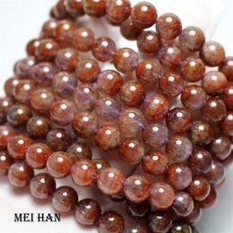 Whole 1 bracelet Natural A 8-8 5 mm genuine rare Auralite 23 quartz smooth round bracelet beads for jewelry making 200930284M