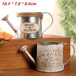 Planters Pots Small Size Cute Vintage Bucket Flower Pot Planter Succulent Plant Flowerpot Home Garden Decor 231027