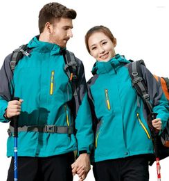 Hunting Jackets 3 In 1 Windproof Waterproof Climbing Clothing Winter Thick Warm Two-Piece Set Men Women Coat Camping Hiking