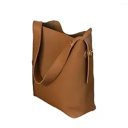 Evening Bags Versatile Bucket Bag With Large Capacity For Women Fashion Female Handbag Shoulder Brown