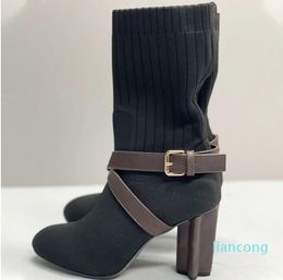 2023 Booties High Heel Sock Boots Lady Platform Dress Shoes With Box