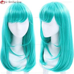 Catsuit Costumes Anime Dragoll Cosplay Bulma Buruma 55cm Long Green Blue Synthetic Heat Resistant Hair Halloween Party Wigs + Wig Cap