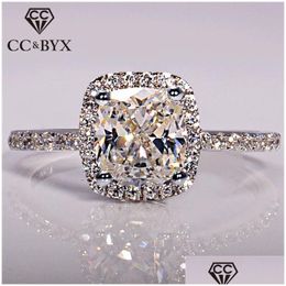 Band Rings For Women Bridal Trendy Jewelry Engagement Ring White Gold Color Drop Delivery Dhwts