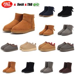 Winter Snow Boots designer women Fur Sheepskin Tasman Tazz Chestnut Sand Mustard Seed Beige Boots Ankle Sherpa Sweater Letter