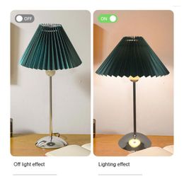 Table Lamps 220V Pleated Lamp 3 Way Dimmable Modern Bedside With Lampshade Nightstand For Living Room Bedroom Home Office