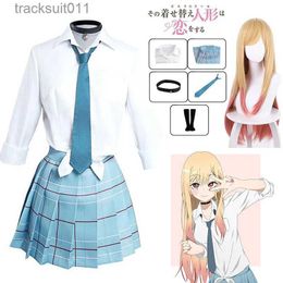 Anime Costumes Anime My Dress Up Darling Kitaga Marin Cosplay Come JK School Uniform Skirt Outfits Halloween Comes for Women Man L231027