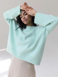 Women's Sweaters Light Blue Oversized For Women Fashion 2023 Green Loose Sweater Casual Autumn Pullovers Winter Warm