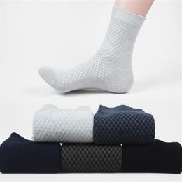 Men Bamboo Fibre Socks Mens Breathable Compression Long Business Casual Male Crew Sock White Black Grey Sox Soks Men's231i