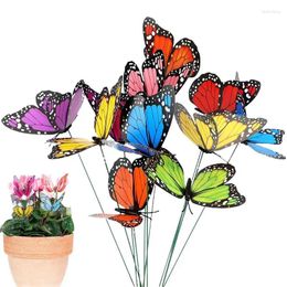 Garden Decorations Colorful Butterflies Stakes 25 Pcs Waterproof Yard Decor Arrangement Art Outdoor Flower Pots Lawn Decoration Ornaments