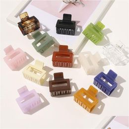 Hair Clips & Barrettes Women Fashion Acrylic Hair Claws Square Crab Geometric Mtiple Colorf Clips Accessories Drop Delivery Dhgarden Otawb