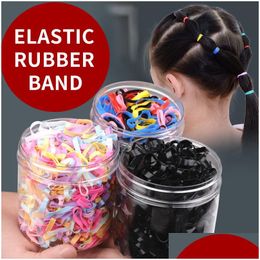 Hair Rubber Bands 500Pc/Pack 450Pc/Box Girls Colorf Disposable Rubber Bands Gum For Ponytail Holder Elastic Hair Fashion Acc Dhgarden Otz8Q